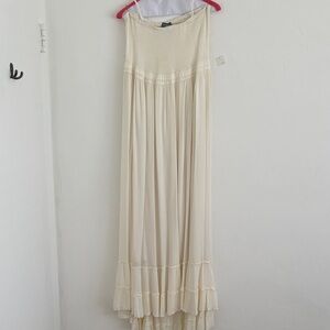 Maternity - Elegant Cream Maxi Dress